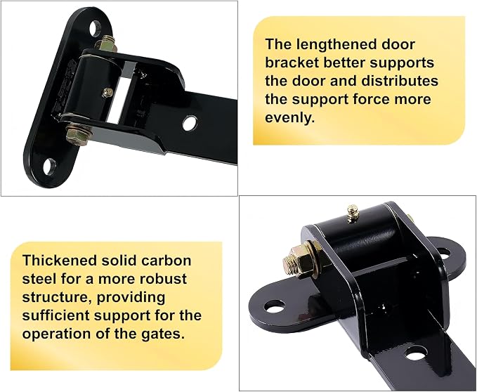 13" Heavy Duty Strap Gate Hinges, 900LBS Load Capacity, Thickened Solid Steel | - Image 4