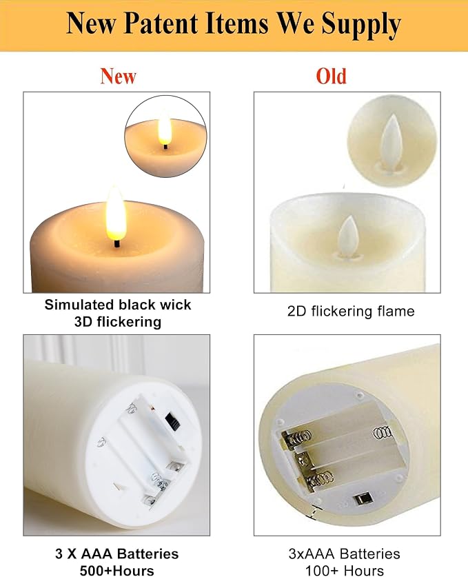 ANGELLOONG Flameless Pillar Candles - Image 7