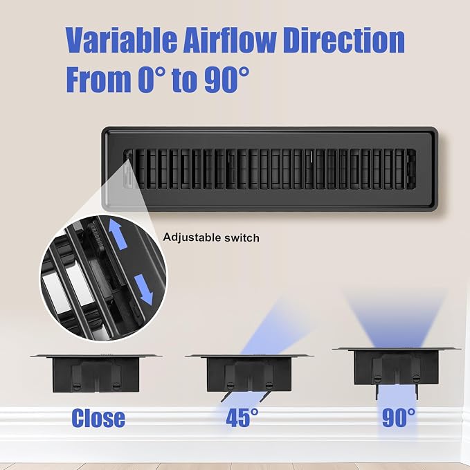 BYEWIRE 2x14 Floor Register, 6 Pack Heavy Duty Steel Floor Vent Covers - Image 3