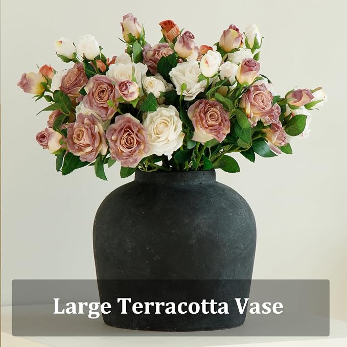 Large Ceramic Vase, Rustic Farmhouse Terracotta Flower Vase - Image 8