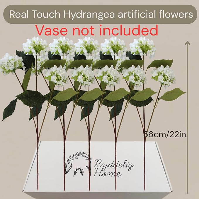 Small Faux Hydrangea Flowers 5 Stems - Image 5