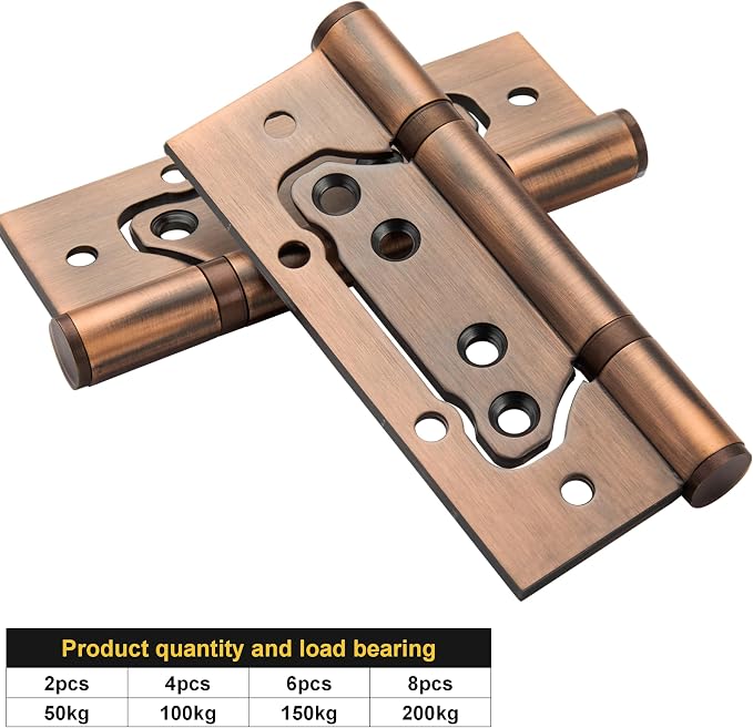 5 Inch No Mortise Door Hinges, Heavy-Duty 304 Stainless Steel Hinges - Image 6