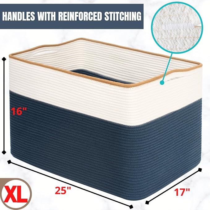 112L Extra Large Blanket Basket Holder Living Room, Dog Toy Organizer Bin Box - Image 7