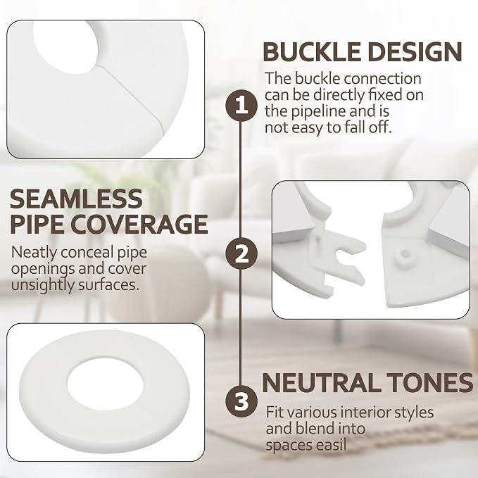 2 Pcs Wall Split Flange, Plumbing Cover Plates - Image 4
