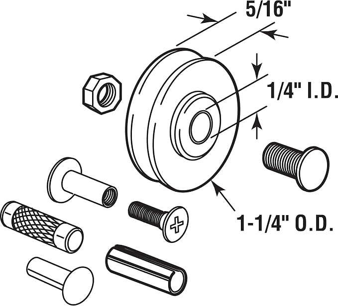 Prime-Line D 1798 Nylon Ball Bearing Sliding Door Roller Set, 2 Pack - Image 2