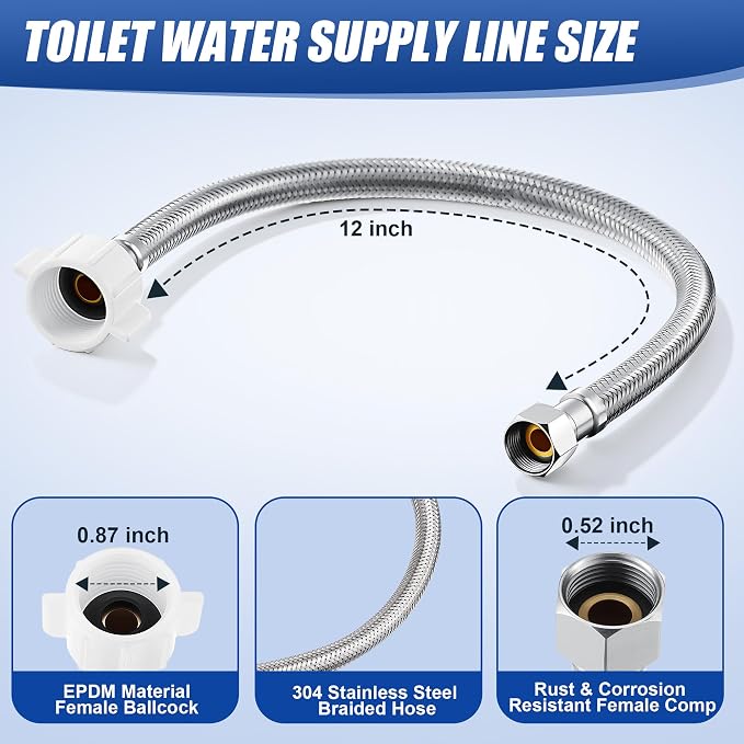 Dreyoo Complete Toilet Shut Off Valve Set - Image 5