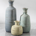 Ceramic Vase Set of 3, Rustic Neutral Vases Home Decor Farmhouse Decorative by ooit