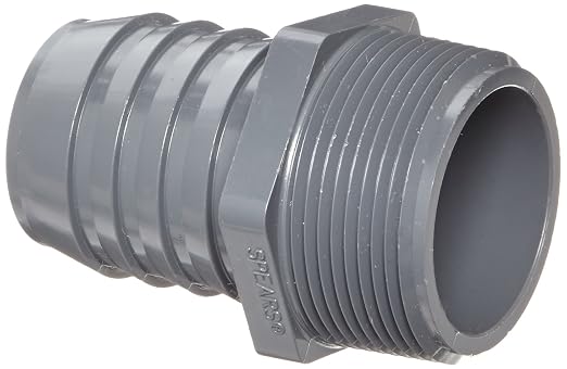 Spears 1436 Series PVC Tube Fitting, Schedule 40, 1-1/2" Barbed x NPT Male by Spears+Manufacturing