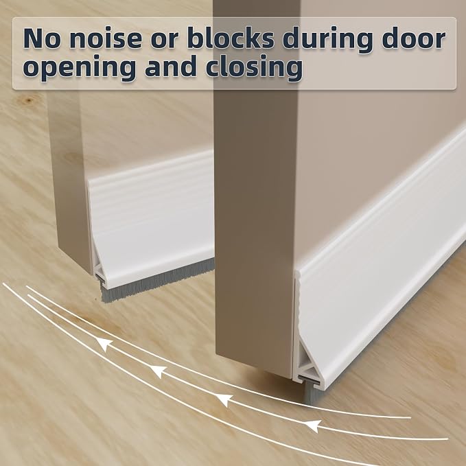 2 Pack Door Sweep with Brush, Adhesive Gap Filler - Image 5