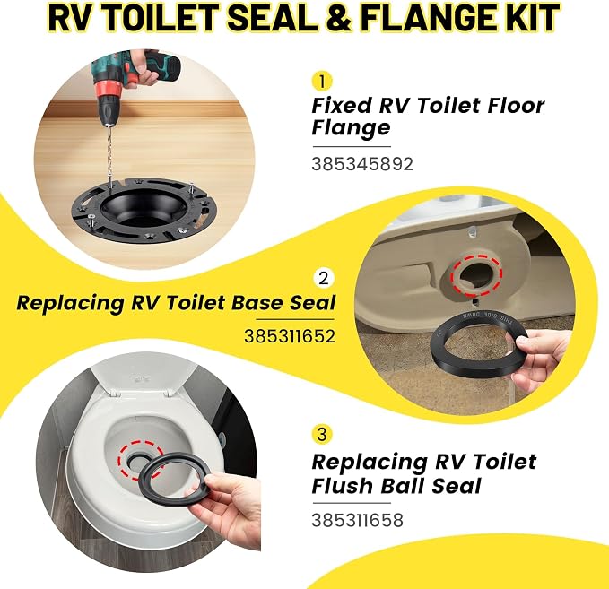 Oyviny RV Toilet Flange and Seal Kit Replacement - Image 2
