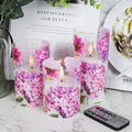 Red Hydrangea Glass Flameless Candles by DRomance