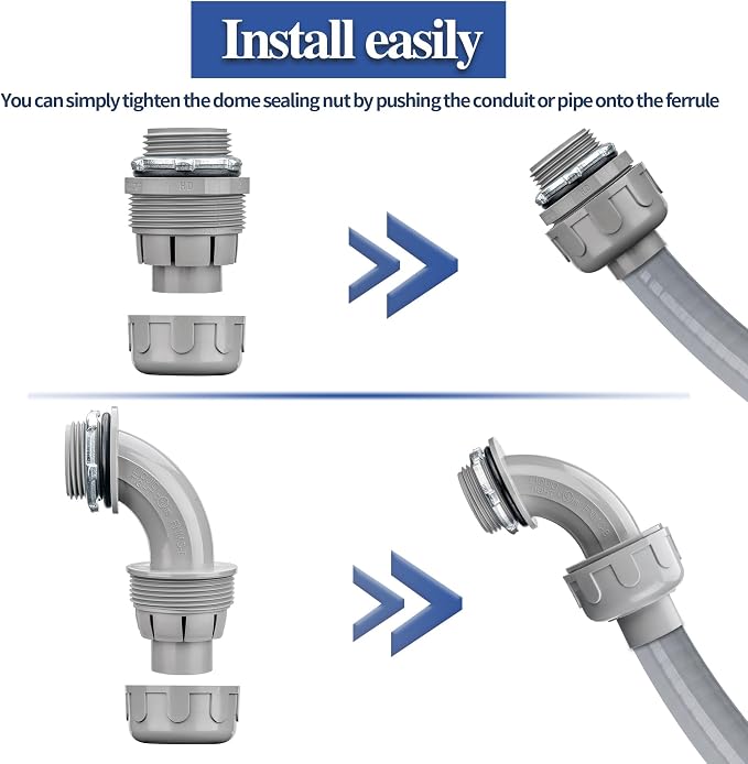1/2 Inch 10 FT Liquid-Tight Conduit and Connector Kit | Non Metallic Flexible - Image 6