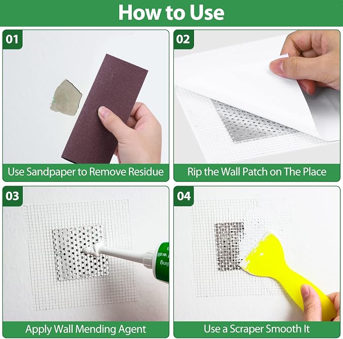 Drywall Repair Kit, Ranekie Drywall Hole Patch Kit Spackle Putty Wall Repair - Image 6