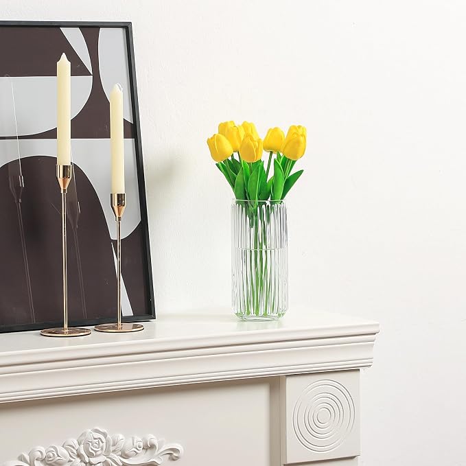 Ribbed Glass Vase, Flower Vases - Image 2