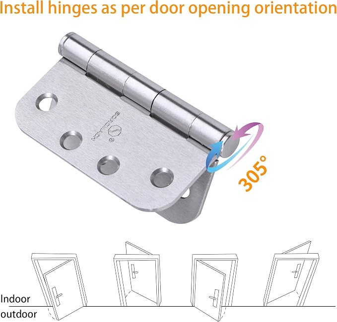 Satin Nickel Heavy Duty Hinge 4 X 4 Inch Commercial Door Hinges - Image 4