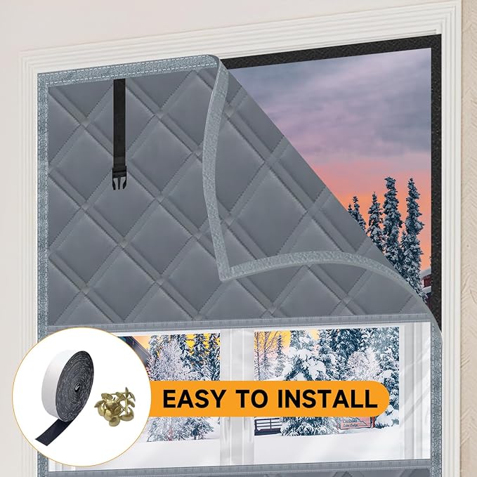 Winter Visible Insulated Window Curtain 47"x63", Oxford Cloth Thermal Window - Image 3