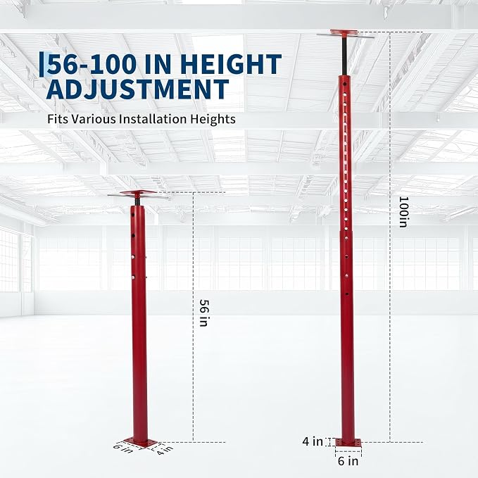 Adjustable Jack Post 56"-100", 18000LBS House Jacks | Heavy duty steel support - Image 5