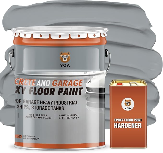 YOA Epoxy Floor Paint Kit, 4 Gallon Sea Gray by YOA