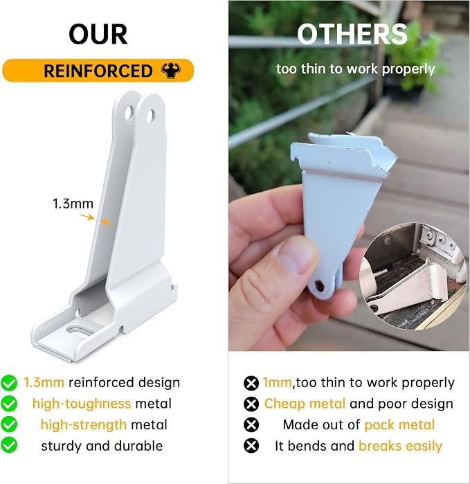 Reinforced Storm Door Closer Bracket Kit, Screen Door Repair Kit White | Screen - Image 2