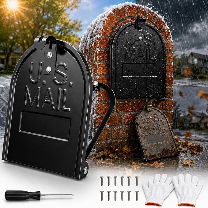 Mailbox Door Replacement Panel 8" W x 10" H, No-Drill Repair Kit by Unknown