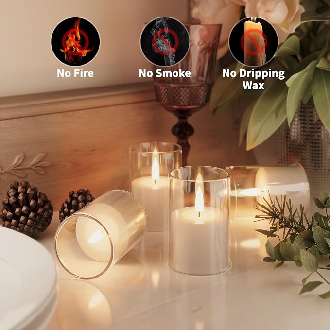 12Pack Flameless LED Candles, Remote & Timer, Battery Powered, Wedding Tables - Image 3