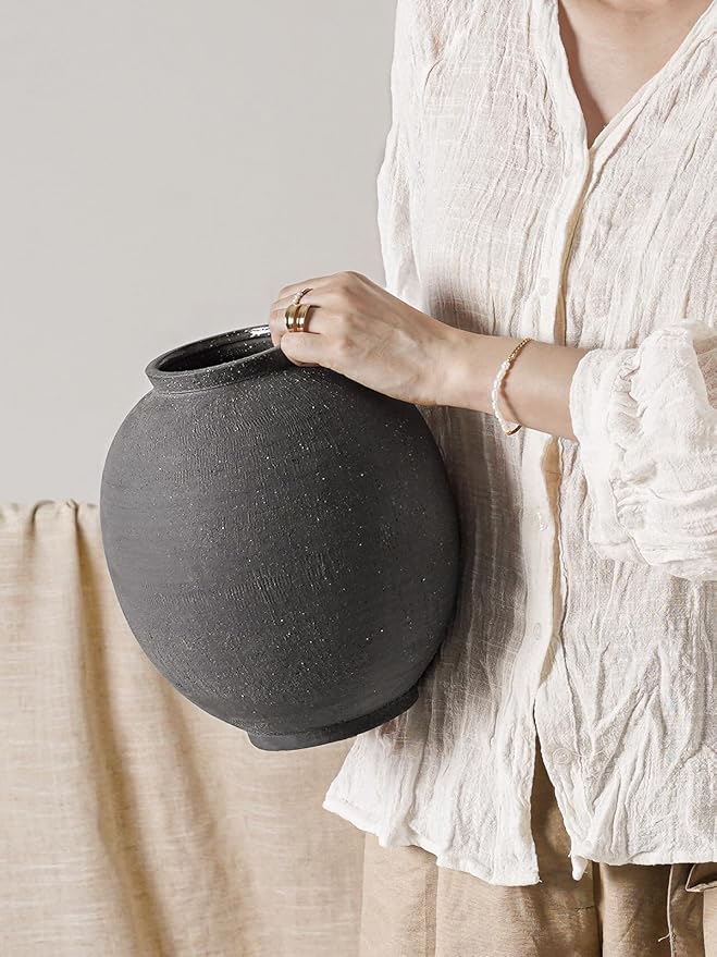 Large Blak Ceramic Vase - Image 4