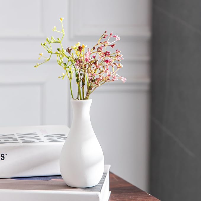 White Ceramic Bud Vase Set of 12 DIY Matte Flower Vases | Modern mini ceramic - Image 5