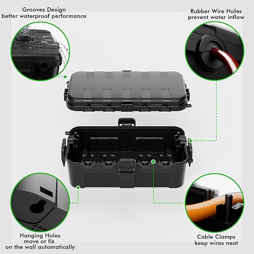 RESTMO Outdoor Electrical Box Waterproof, Extension Cord Cover | IP54 - Image 2