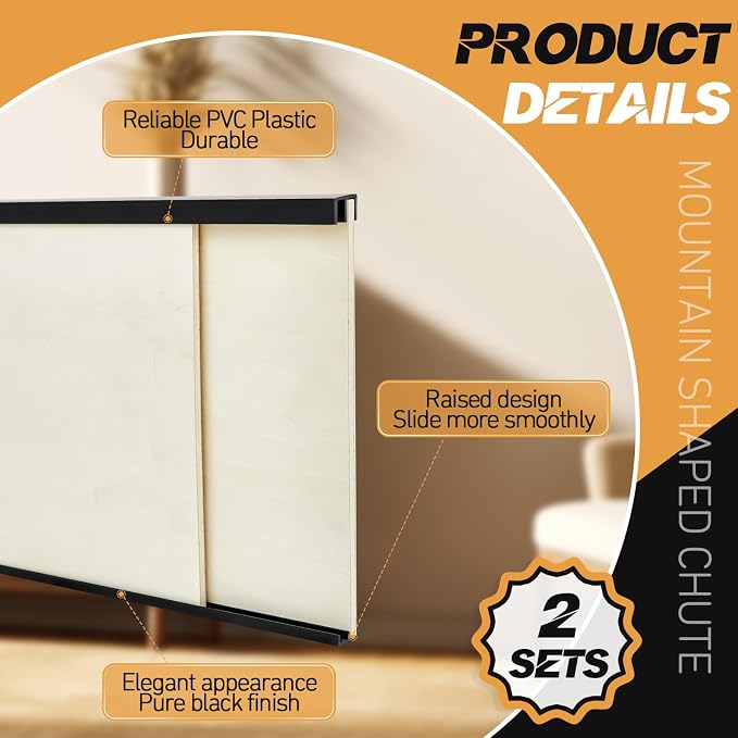 2 Sets Plastic Sliding Door Track Set - Image 3