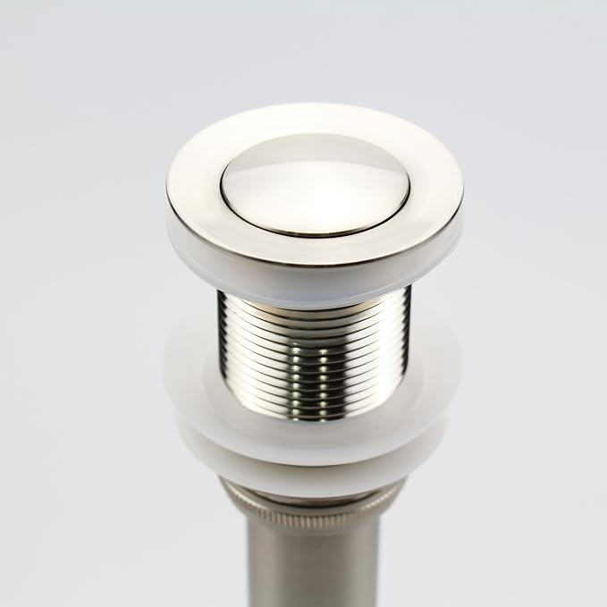 Bathroom Sink Pop Up Drain Without Overflow, Small Cap, Brushed Nickel - Image 5