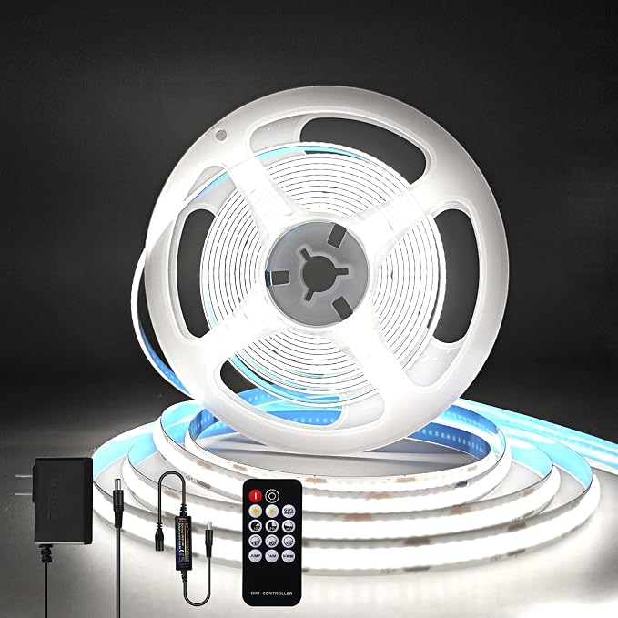 ZSLAIFU COB LED Strip Light 24V, 16.4ft White LED Light Strip by ZSLAIFU