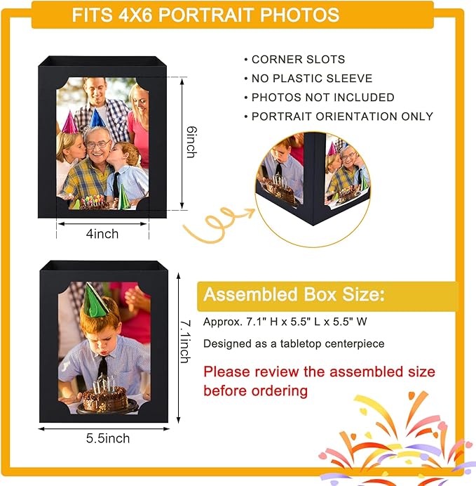 12 Pcs Picture Centerpieces for Table, Photo Display Frame, Foldable Cardstock - Image 2
