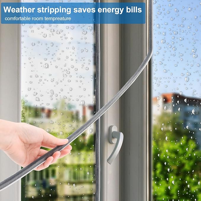 33 Ft Weather Stripping Windows Doors 0.35" Wide x 0.6" Thick | Weather - Image 6