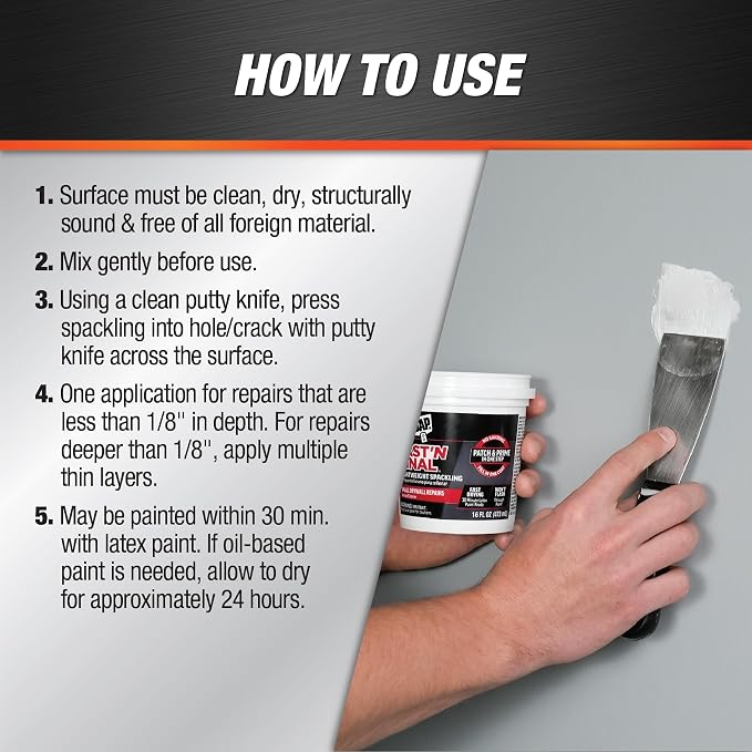DAP Fast 'N Final Lightweight Spackling, 8 Oz - Image 3