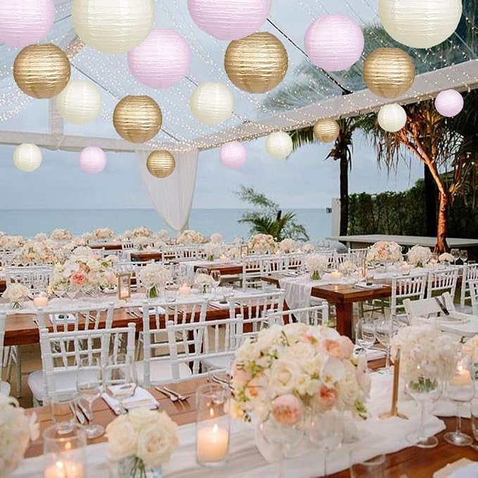 Paper Lanterns Decorative, Round Hanging Paper Lanterns Decorations - Image 4