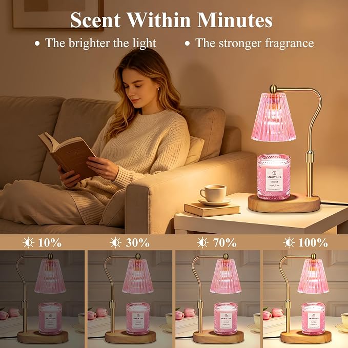 Pick Candle Warmer Lamp with Timer Dimmer Adjustable Height, Electric Wax - Image 4