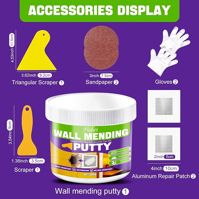 Drywall Repair Kit, 10.5oz Wall Spackle Paste, Drywall Hole Patch Repair Kit | - Image 6