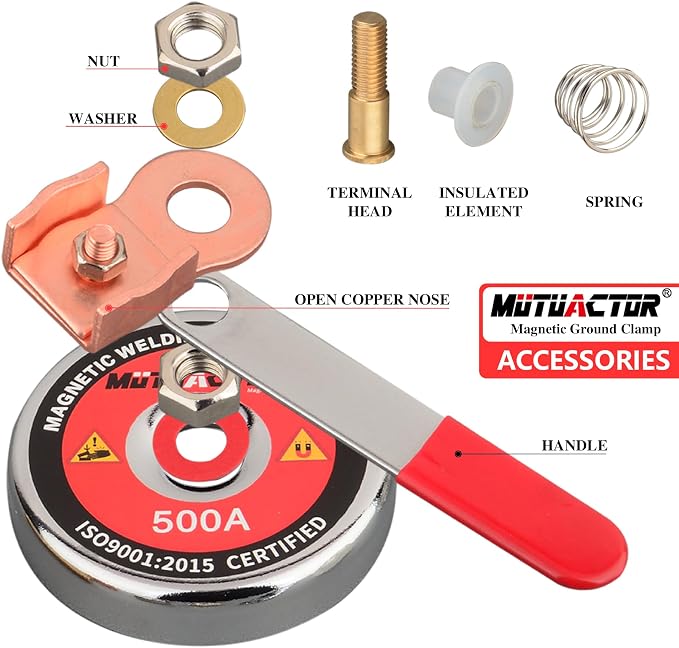 MUTUACTOR 500 AMP Magnetic Welding Ground Clamp, Φ3.34” Strong Gripping Quick - Image 7