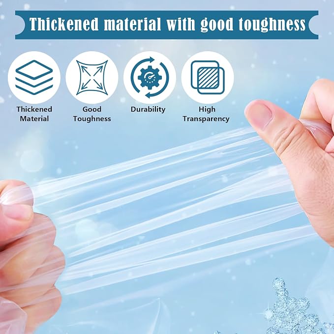 Window Insulation Kit, 63×394" and 87×110" Plastic Window Winterizing | Thicken - Image 5