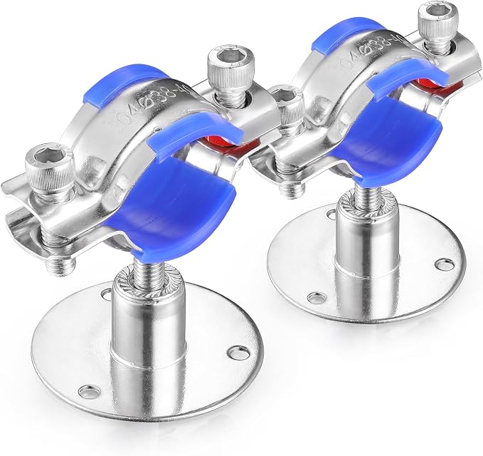 6PCS 304 Stainless Steel Wall Mount Ceiling Mount Pipe Supports, Suitable - Image 3
