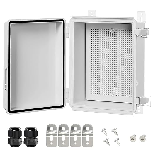 Electrical Box, IP67 Waterproof Hinged Cover Stainless Steel Latch Junction Box by LeMotech