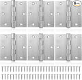 6 Pack Door Hinges 3.5 x 3.5 Inches, Heavy Duty Stainless Steel Ball Bearing by MOZCORNHARDWARE