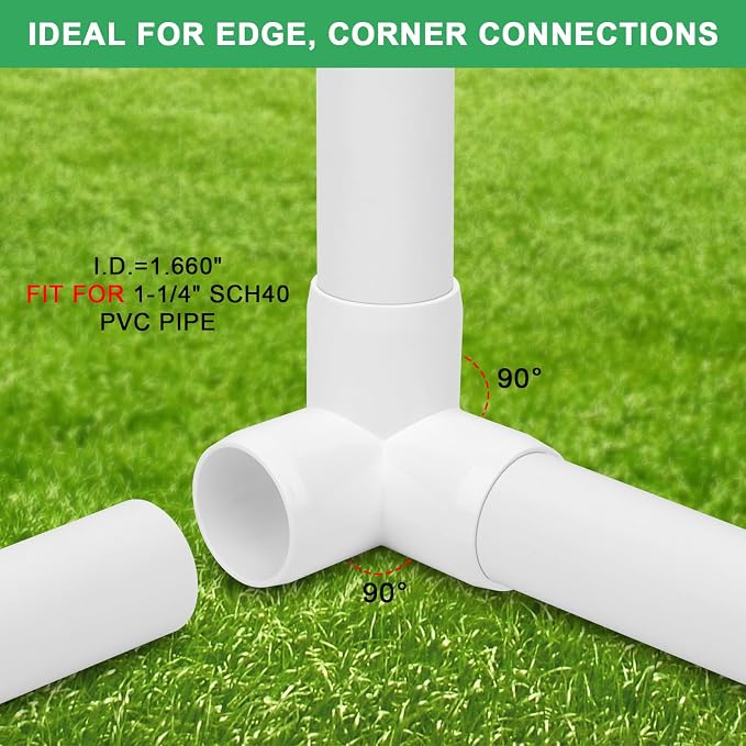 8Pack 1-1/4IN 3-Way Elbow PVC Fittings Furniture Grade SCH40 1-1/4" Tee 3 Way - Image 3