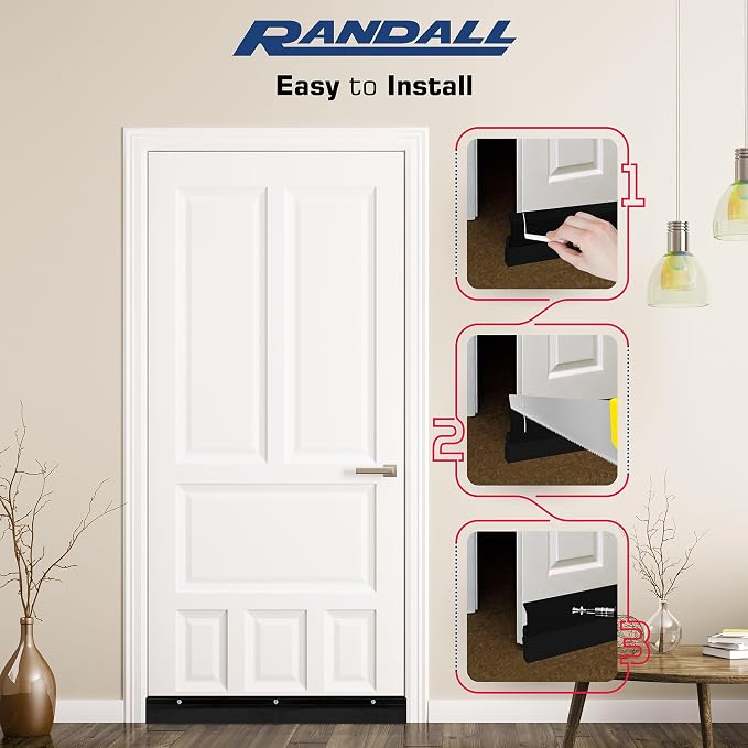 Randall Manufacturing V-63-BLK All-Season Door Sweep, Heavy Duty Aluminum - Image 4