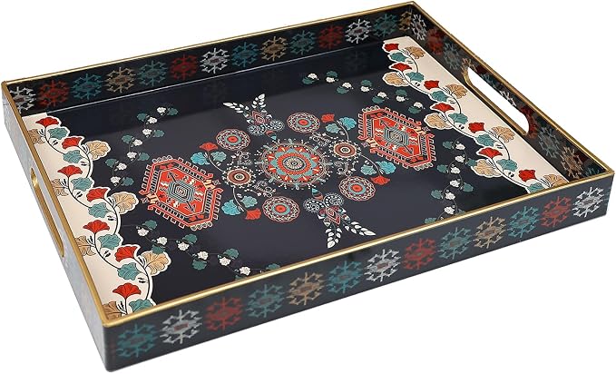 Spsyrine Serving Tray with Handles, Plastic Decorative Tray by Spsyrine