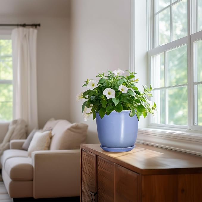 Ceramic Pots for Plants, 8 Inch Planter for Indoor, Modern Planter, Home Garden - Image 6