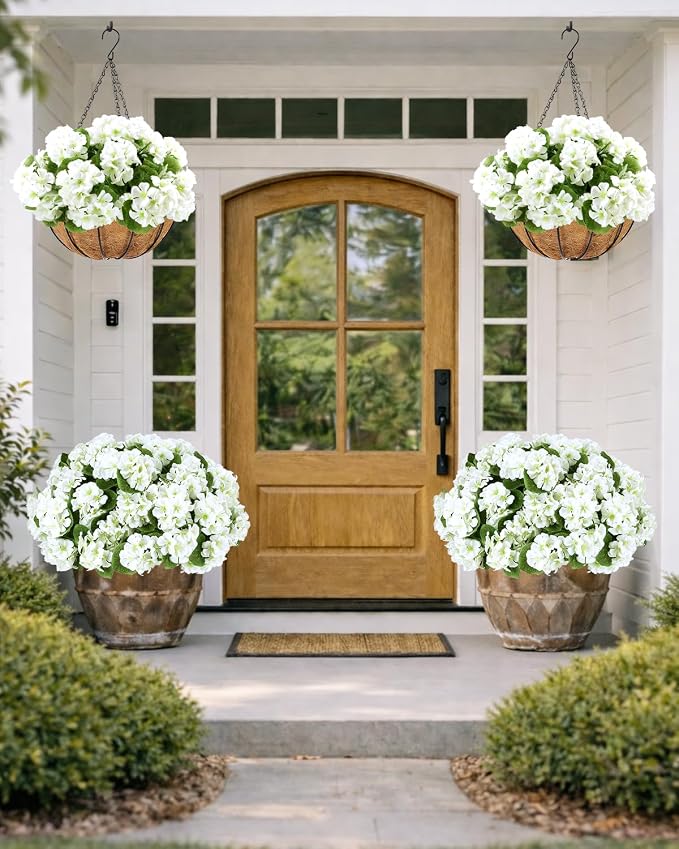 Artificial Flowers for Outdoors – 12 Bundles of UV-Resistant Artificial - Image 2