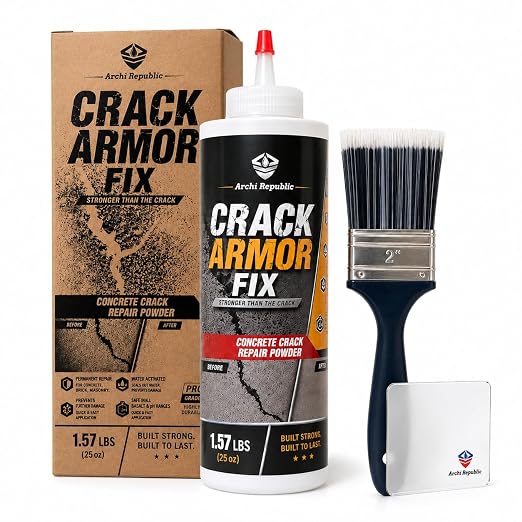 Concrete Crack Filler 1.57 lb, Water-Activated Permanent Repair by Unknown