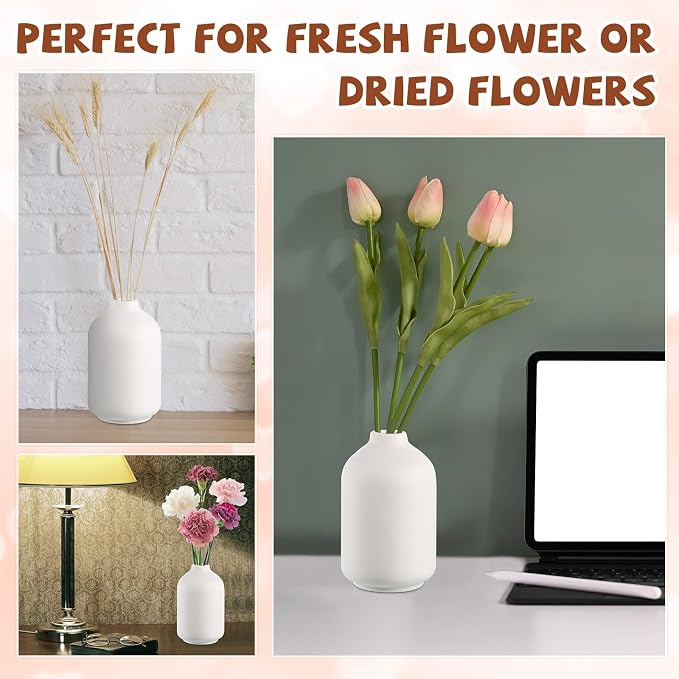 Tioncy 15 Set 5.5"*3" White Ceramic Bud Vases Bulk Boho Valentine's Day - Image 6