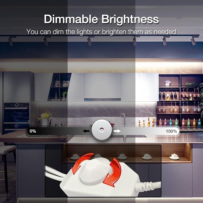 DAYBETTER COB LED Strip, 16.4 ft White LED Strip Lights, Dimmable LED Light - Image 4